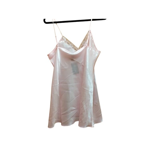 Pink Satin & Lace Chemise Nightgown*Med**Sissy*Femboy*Adj Straps*Bow Accent*NWT - Picture 6 of 9